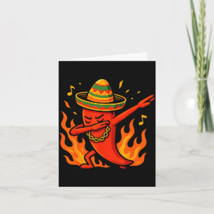 Cartão poncho mexicano de dabbing cinco de mayo menino