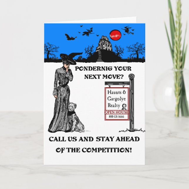 Cartão Pondering seu próximo passo? (Frente)