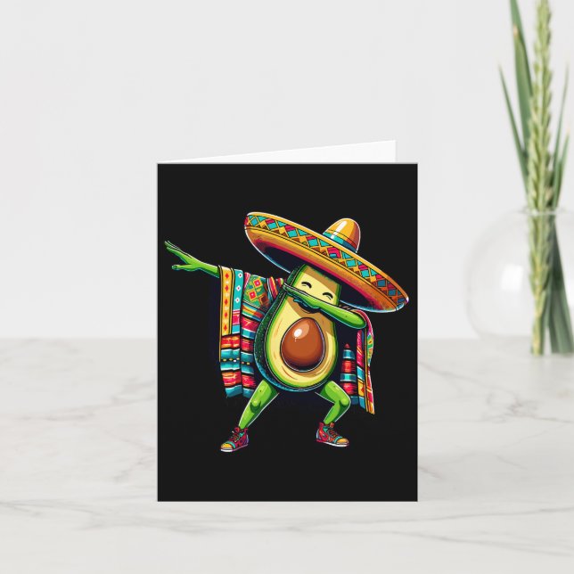 Cartão Pondo Poncho Mexicano Abacate Cinco De Maio  (Frente)