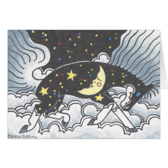 Cartão "Pônei da meia-noite " (Frente Horizontal)