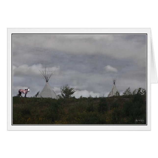 Cartão Pôneo Espírito com Tepees (Frente Horizontal)