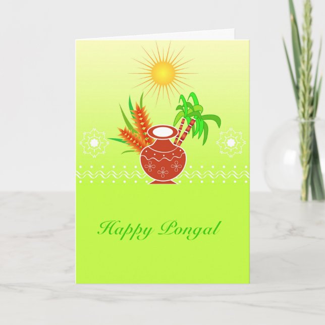 Cartão Pongal - festival indiano sul (Frente)