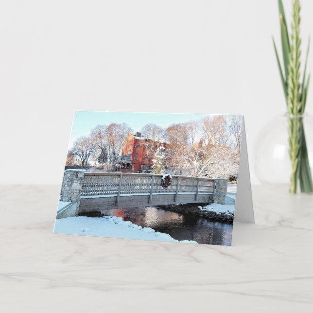 Cartão Ponte aérea sobre a cidade de Brook, Plymouth, MÃE (Frente)