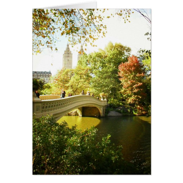 Cartão Ponte arco, Central Park, Final de Verão, NYC (Frente)