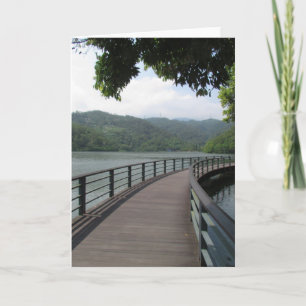 Cartão Ponte Bicicleta Sobre Água