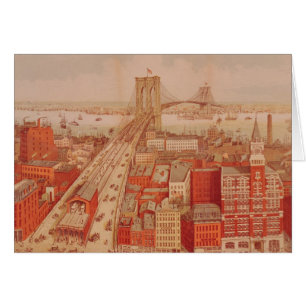 Cartão Ponte de Brooklyn, c.1883