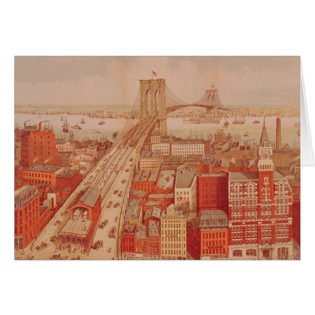 Cartão Ponte de Brooklyn, c.1883 (Frente Horizontal)