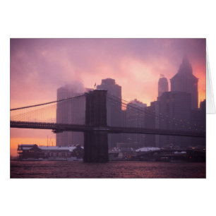 Cartão Ponte de Brooklyn durante a tempestade de neve