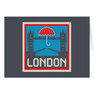 Cartão Ponte de Londres com guarda-chuva