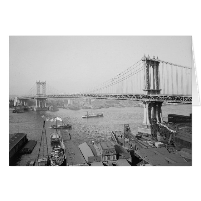 Cartão Ponte de Manhattan, 1909 (Frente Horizontal)