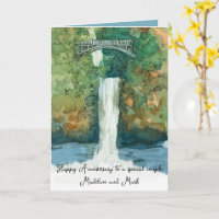 Ponte de Waterfall Feliz Aniversário Personalizada