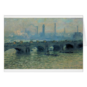 Cartão Ponte de Waterloo, tempo cinzento por Claude Monet