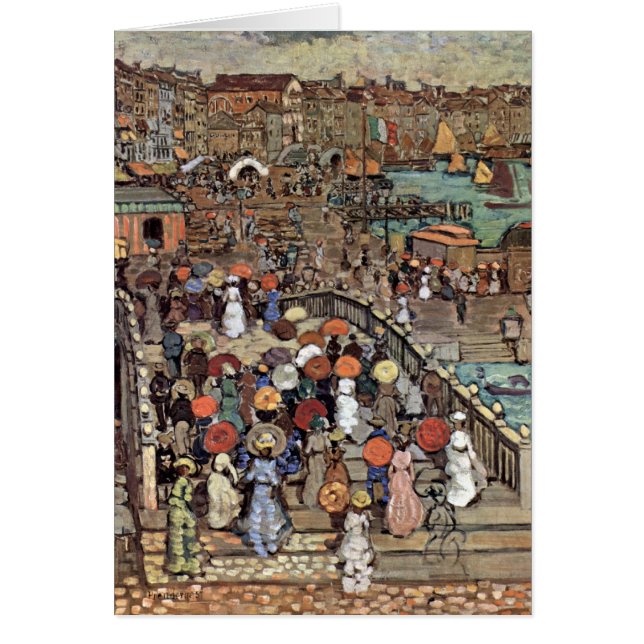 Cartão Ponte Della Paglia, Veneza por Maurice Prendergast (Frente)