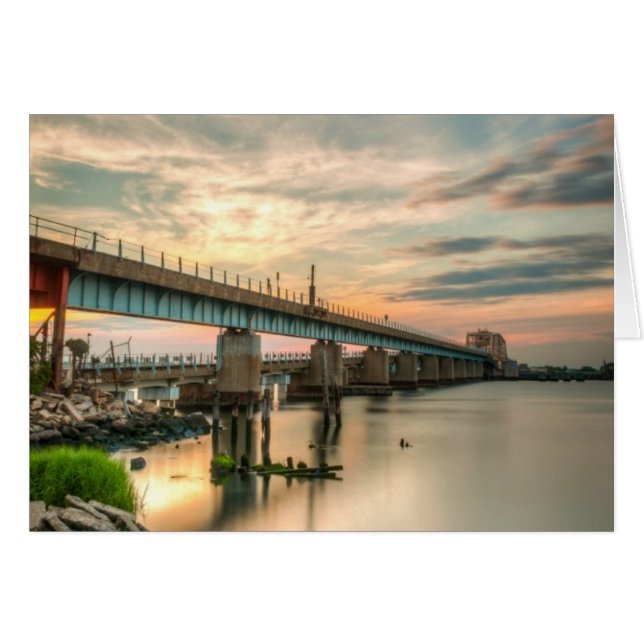 Cartão Ponte do Trem Rockaway (Frente Horizontal)