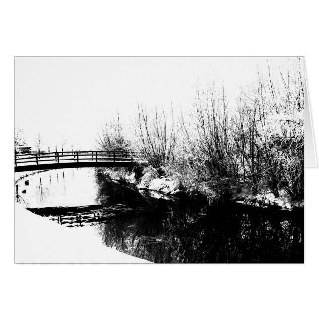 Cartão Ponte e Stream Winter Scene Gccnm (Frente Horizontal)