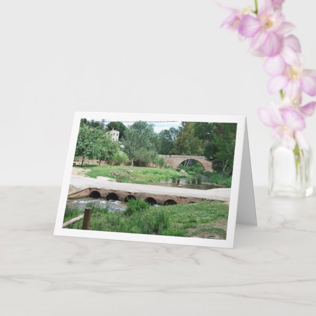 Cartão Ponte em Ruta del Agua, Chelva, Valência, Espanha (Orquídea)