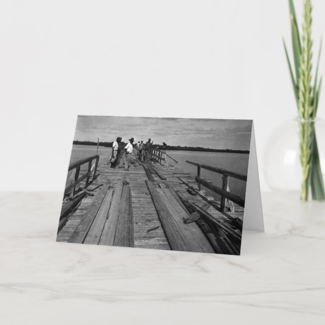 Cartão Ponte, Marco Ilha, Florida, 1935 (Frente)