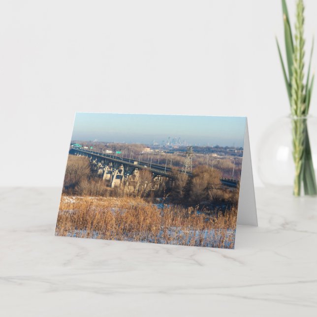 Cartão ponte mendota que abrange o rio Minnesota (Frente)