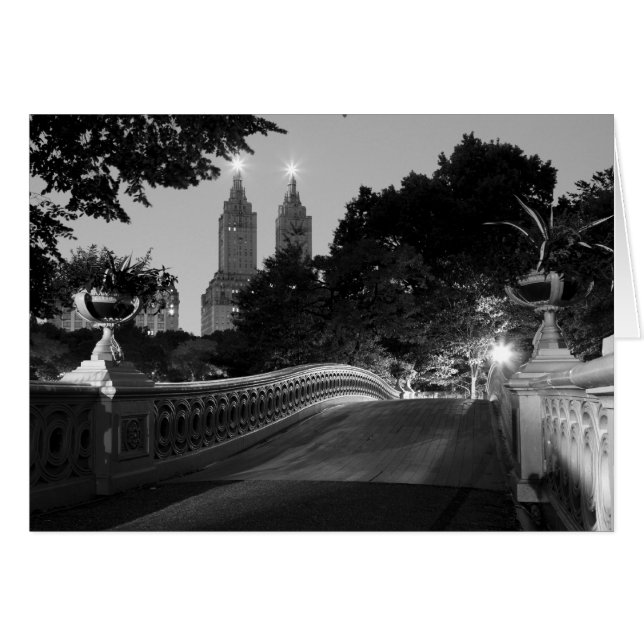 Cartão Ponte no crepúsculo, Central Park do arco (Frente Horizontal)