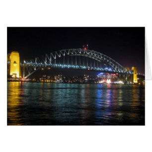 Cartão ponte noturna de sydney