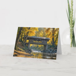 Cartão Ponte Rustic Autumn Coberta Para Aniversário