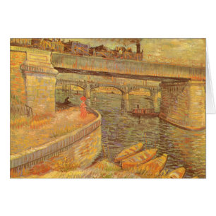Cartão Pontes de Vincent van Gogh Através do Asnieres Sei