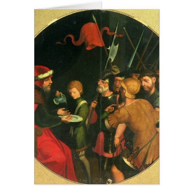 Cartão Pontius Pilate que lava suas mãos (Frente)