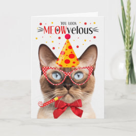 Cartão Ponto de foca birmanês Cat MEOWvelous Birthday