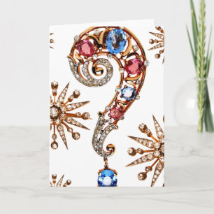 Cartão Ponto de interrogação Vintage Costume Jewelry Vazi