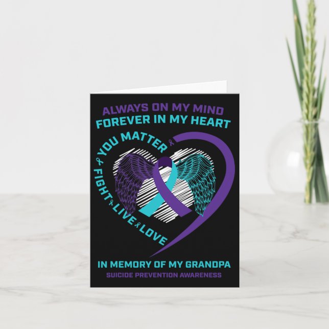 Cartão Ponto e vírgula em memória da prevenção do suicídi (Frente)