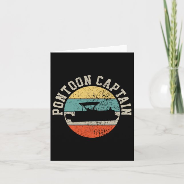 Cartão Pontoon Capitão Barco Retro Gift (Frente)