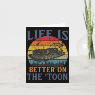 Cartão Pontoon Vintage White Pontoon Capitão Barco Funn