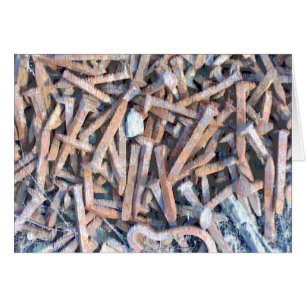 Cartão Pontos velhos oxidados da trilha de estrada de