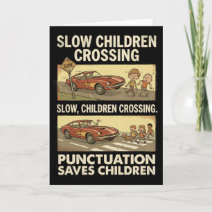 Cartão Pontuação Gramatical Divertida Salva Crianças Ingl
