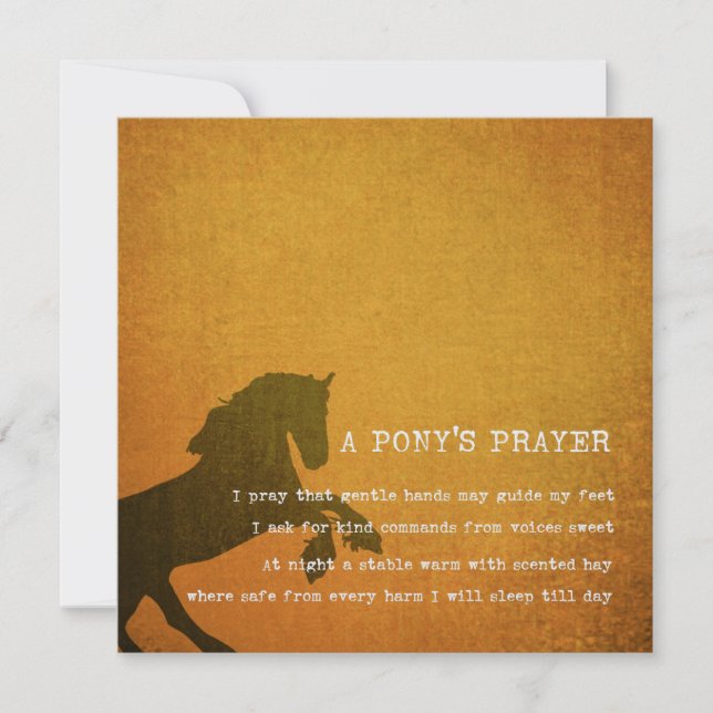 cartão PONY PRAYER 5,25 x 5,25 (Frente)