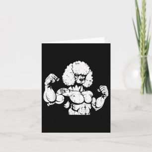 Cartão Poodle Biceps Tatuagem - Pet De Raça De Cão Eu Amo
