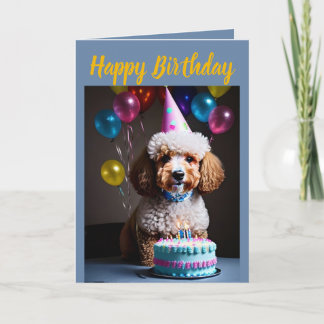 Cartão Poodle Cute Birthday