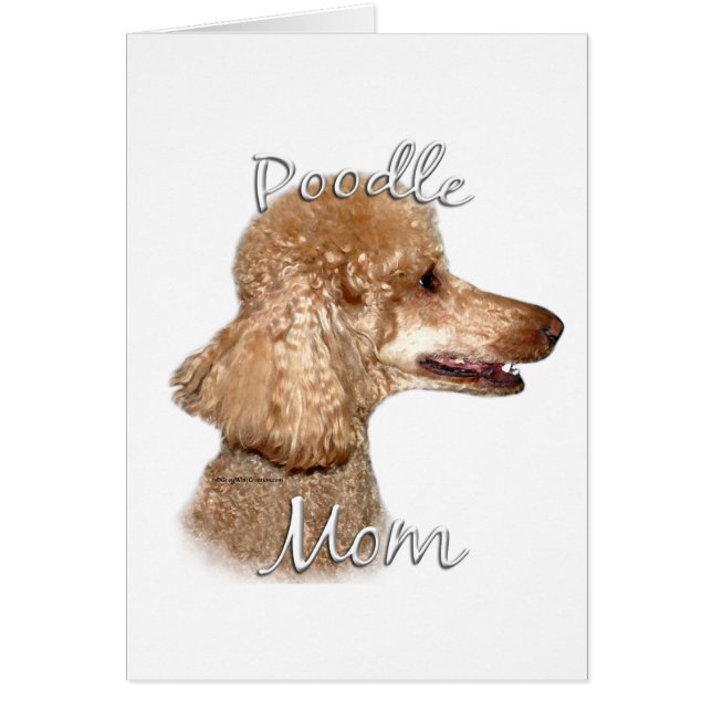 Cartão Poodle (damasco) Mãe 2 (Frente)