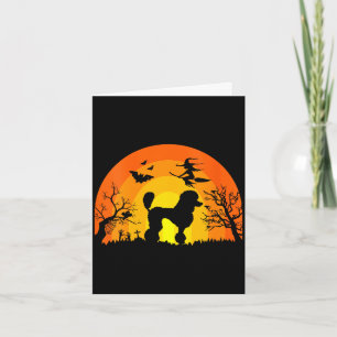 Cartão Poodle de Halloween feminino