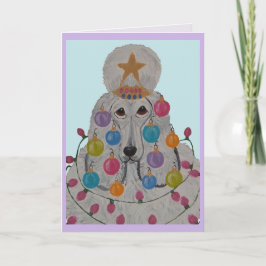 Cartão Poodle Decorado para o Natal