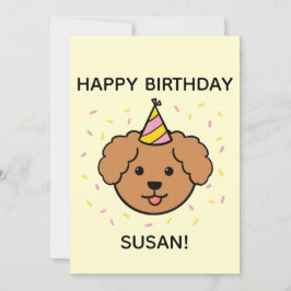 Cartão Poodle Dog | Pia e Amarelo, Flat