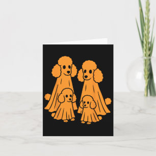 Cartão Poodle Halloween Poodle Ghost Family Engraçado Cão