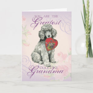 Cartão Poodle Heart Avó