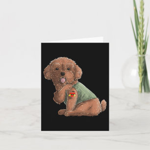 Cartão Poodle I Love Mamãe Tatuagem Camiseta de cão Engra