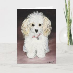 Cartão Poodle Original Dog Art Pastel Greeting Card