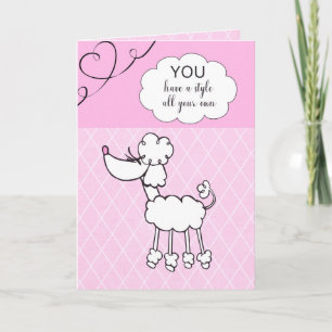 Cartão Poodle Pink Feliz Aniversário