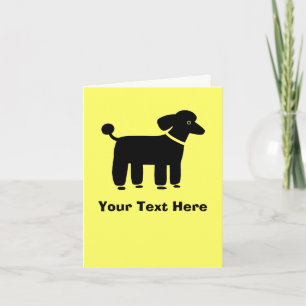 Cartão Poodle Preto
