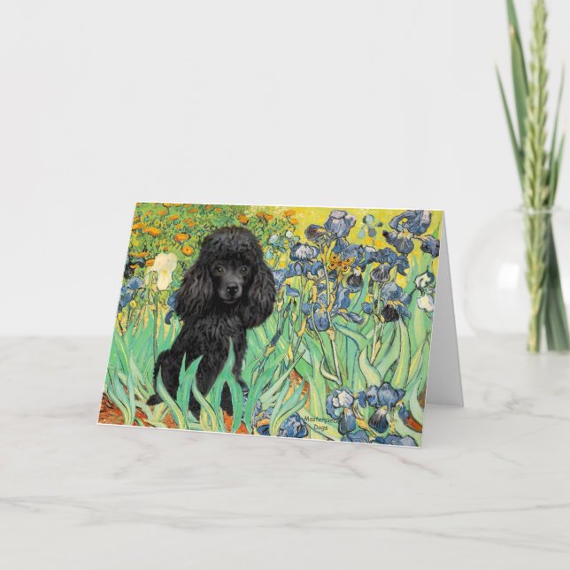 Cartão Poodle (preto 1) - Irrises (Frente)