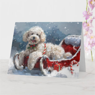 Cartão Poodô Cachorro Natal Festivo