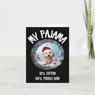 Cartão Poodô De Natal Bonito - Design De Cachorro Engraça